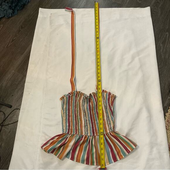 SHEIN Multi-Color Striped Halter Top M Dopamine Balletcore Boho Coquette Girl - Picture 6 of 8